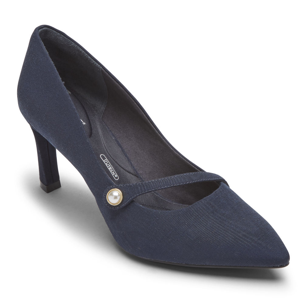 Rockport Singapore Womens Heels - Total Motion Sheehan Mary Jane Navy - MG1957386